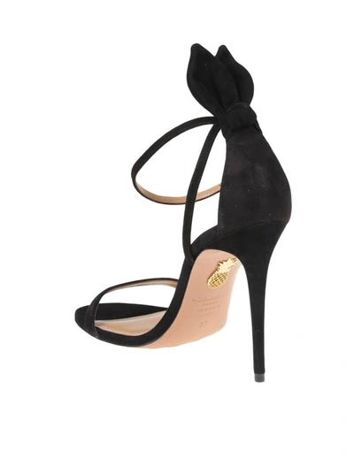 Shop Aquazzura Suede Sandal In Black