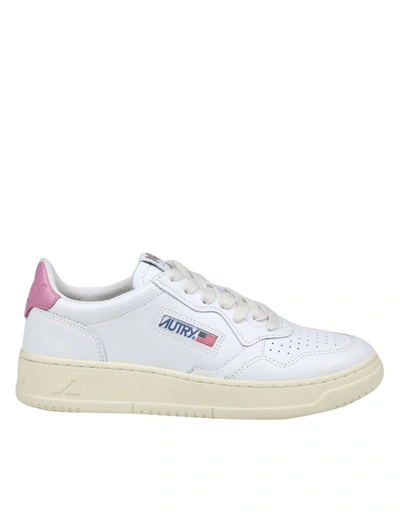 Shop Autry Leather Sneakers In Wht/mauve