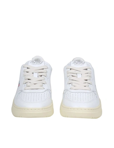 Shop Autry Leather Sneakers In Wht/mauve