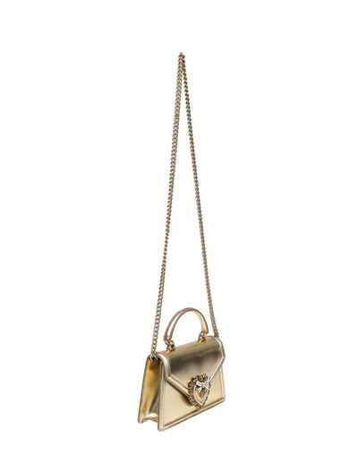 Shop Dolce & Gabbana Handbag In Smooth Laminated Nappa In Gold
