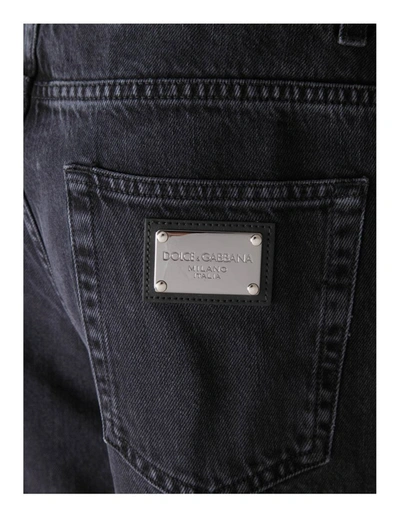 Shop Dolce & Gabbana Over Five Pocket Jeans In Black