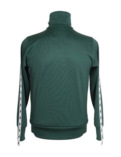 Shop Golden Goose Sweatshirt In Acetate Fabric In Green/white