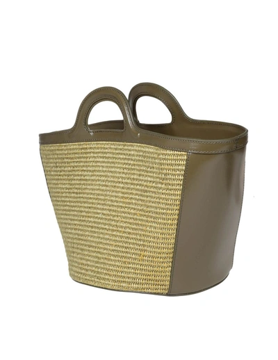 Marni Tropicalia Small Green In Raffia And Leather In Green