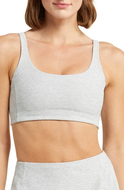 Shop Outdoor Voices Double Time Mélange Sports Bra In Dove