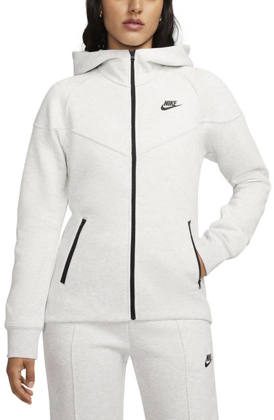 Shop Nike Sportswear Tech Fleece Windrunner Zip Hoodie In Light Grey/ Heather/ Black