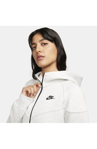 Shop Nike Sportswear Tech Fleece Windrunner Zip Hoodie In Light Grey/ Heather/ Black