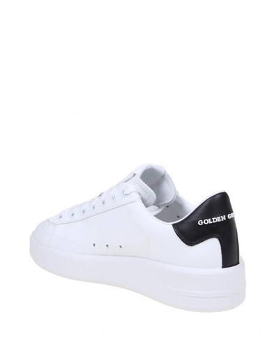 Shop Golden Goose Leather Sneakers In White/black