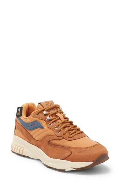 Shop Saucony 3d Grid Hurricane Sneaker In Brown/ Rust