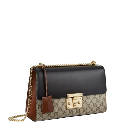 Shop Gucci Bicolour Padlock Shoulder Bag In Black