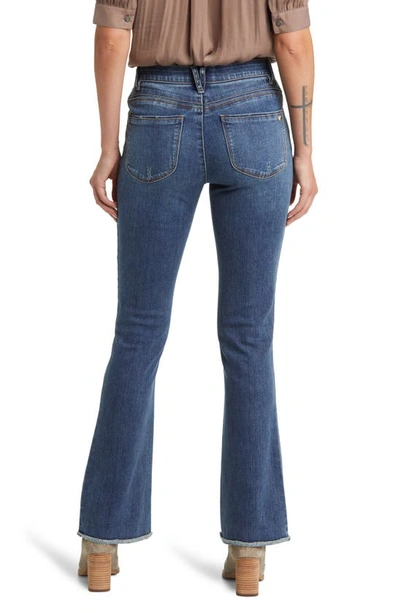 Shop Wit & Wisdom 'ab'solution Frayed High Waist Bootcut Jeans In Blue Artisanal