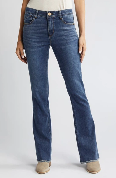 Shop Wit & Wisdom 'ab'solution Frayed High Waist Bootcut Jeans In Blue Artisanal