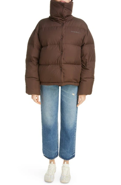 Shop Acne Studios Olimera Recycled Down Puffer Jacket In Coffee Brown