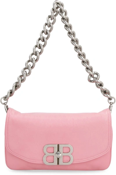 Balenciaga Bb Soft Flap Leather Shoulder Bag In Pink