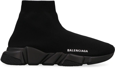 Shop Balenciaga Knitted Sock-sneakers In Black