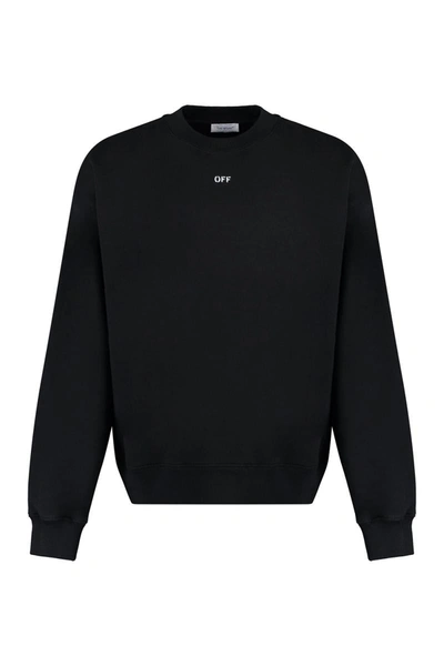 Shop Off-white Cotton Crew-neck Sweatshirt In Black