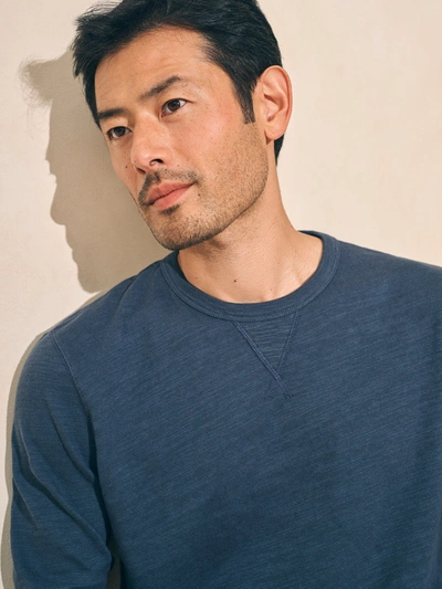Faherty Sunwashed Slub Crew T-shirt In Blue Nights