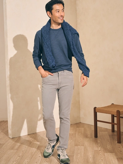 Faherty Sunwashed Slub Crew T-shirt In Blue Nights