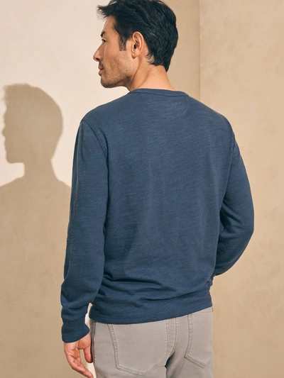 Faherty Sunwashed Slub Crew T-shirt In Blue Nights