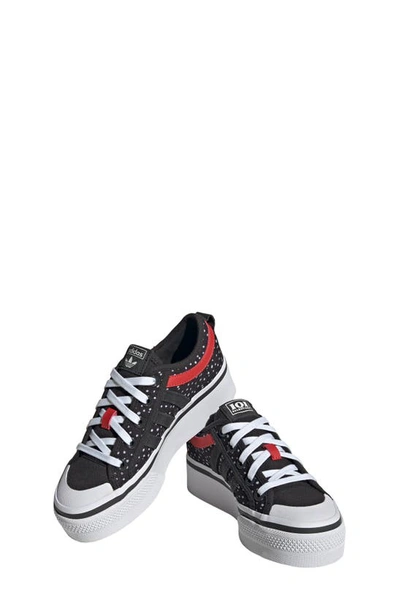 Shop Adidas Originals X Disney Kids' '101 Dalmations' Sneaker In Black/ Carbon/ Red