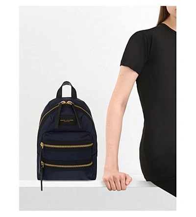 Shop Marc Jacobs Biker Mini Nylon Backpack In Midnight Blue