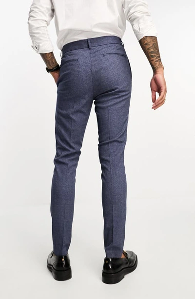 Shop Asos Design Skinny Suit Trousers In Medium Blue