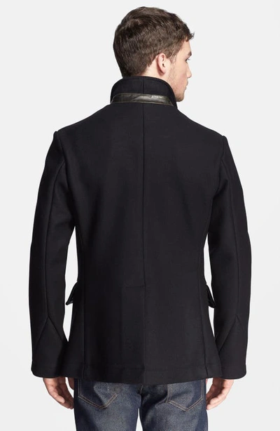 Shop Billy Reid Bond Wool Blend Peacoat In Black