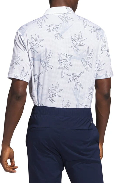 Shop Adidas Golf Oasis Floral Mesh Golf Polo In White