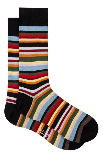 Shop Paul Smith New Signature Stripe Dress Socks In Orange Multi