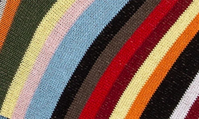 Paul Smith Men Sock Twxture Stripe In Orange Multi