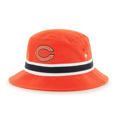 Shop 47 ' Orange Chicago Bears Striped Bucket Hat