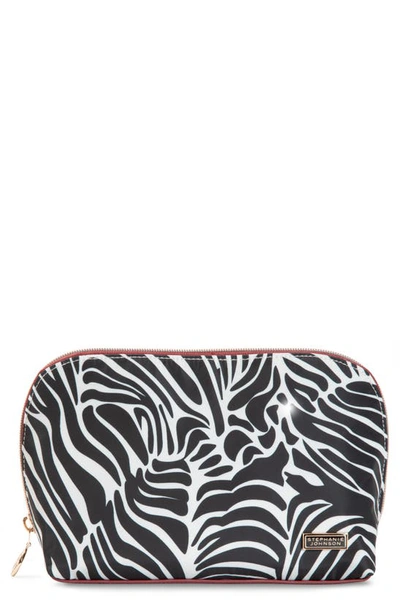 Shop Stephanie Johnson Sarhara Zebra Lola Makeup Bag In Black/ White
