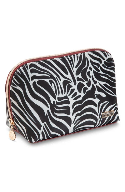 Shop Stephanie Johnson Sarhara Zebra Lola Makeup Bag In Black/ White