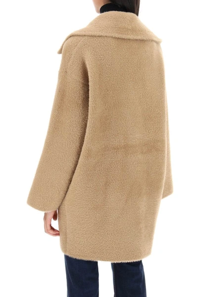Shop Pinko 'toro' Deconstructed Eco-fur Coat In Beige