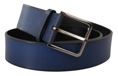 Shop Dolce & Gabbana Elegant Italian Leather Belt In Men's Blue