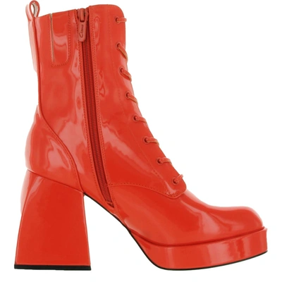 Circus By Sam Edelman Karter Womens Faux Leather Lace-up Ankle Boots In Red