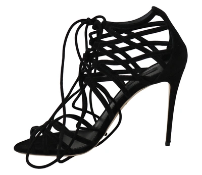 Shop Dolce & Gabbana Suede Strap Stilettos Women's Sandals In Black