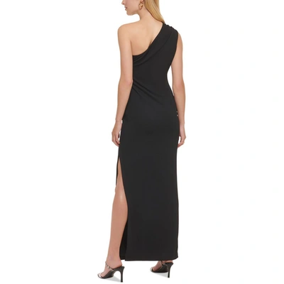 Shop Calvin Klein Womens O Ring One Shoulder Evening Dress In Black