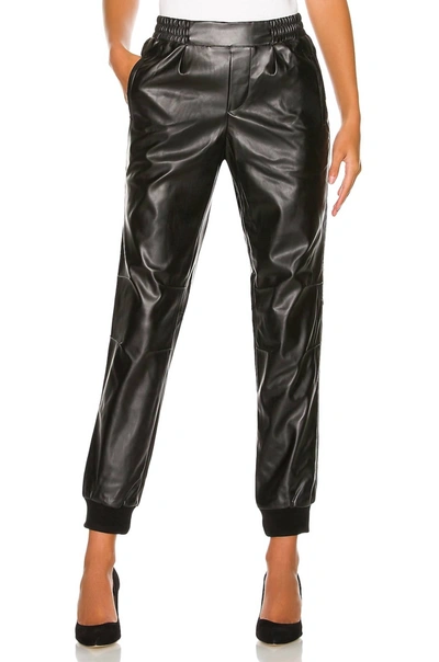 Shop Atm Anthony Thomas Melillo Vegan Leather Jogger Pants In Black