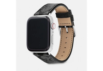 Coach Outlet Apple Watch Strap, 42 Mm And 44 Mm In Black