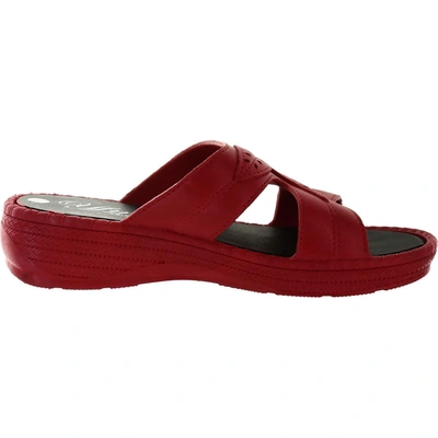 Shop Yfm Womens Slip On Casual Wedge Sandals In Red