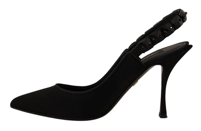 Shop Dolce & Gabbana Silk Blend Lori Slingback Pumps Women's Shoes In Black