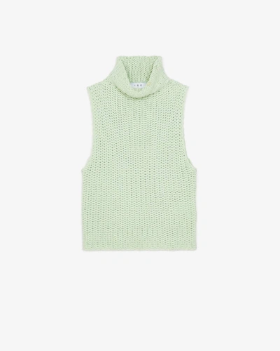 Shop Iro Uliva Stand-up Collar Tank Top In Light Green
