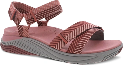Shop Dansko Racquel Herringbone Webbing Sandals In Rose In Multi
