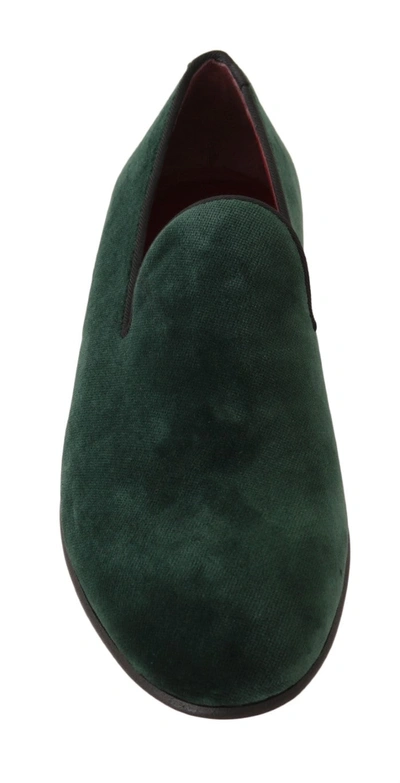 Shop Dolce & Gabbana Suede Leather Slippers Women's Loafers In Green