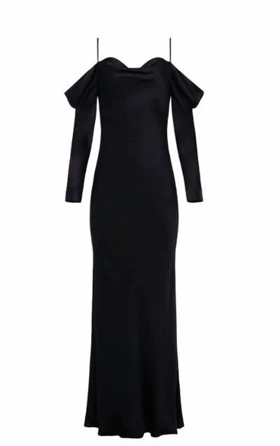 Shop L Agence Juniper Cold Shoulder Dress In Black