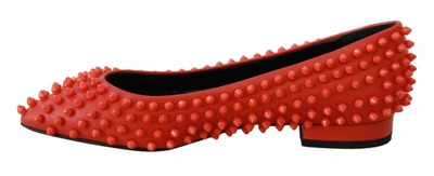 Philipp Plein Vibrant Orange Pointed Leather Flats In Orange