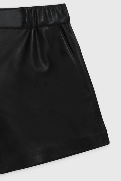 Shop Anine Bing Koa Short In Black Vegan Leather In Multi