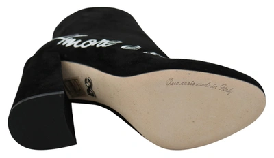 Shop Dolce & Gabbana Suede L'amore E'bellezza Boots Women's Shoes In Black