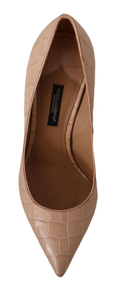 Shop Dolce & Gabbana Leather Bellucci Heels Pumps Women's Shoes In Beige