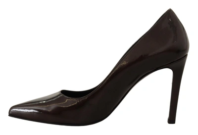 Shop Sofia Patent Leather Stiletto Heels Pumps Women's Shoes In Brown
